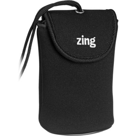 Zing Black Neoprene Case for Medium Size Point & Shoot Cameras, with Belt Loop & Neck Strap