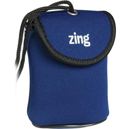 Zing Blue Neoprene Case for Small Size Point & Shoot Cameras, with Belt Loop & Neck Strap