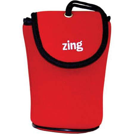 Zing Red Neoprene Case for Small Size Point & Shoot Camera, with Belt Loop & Neck Strap