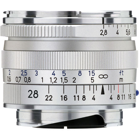 Zeiss Ikon 28mm f/2.8 T* ZM Biogon Lens, for Zeiss Ikon & Leica M Mount Rangefinder Cameras, Silver