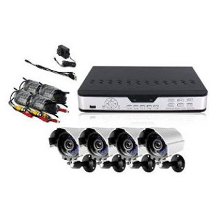 Zmodo Surveillance PKD-DK0863-NHD 8 Channel CCTV DVR 4x Outdoor Night Vision Camera System, 1/4" Color Image Sensor, 240fps Display Frame Rate, No HDD