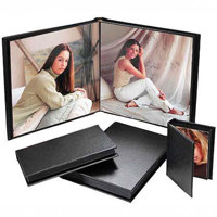 Flora Superior Series, Self Adhesive Album, Black Cover with Black Pages, 10 Page Capacity Holds 20 2&quot; x 3&quot; Photos. image