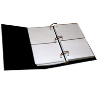 Adorama 3 Ring Proof Album, Holds 5" x 5" Prints, 2 up, with Black Covers.