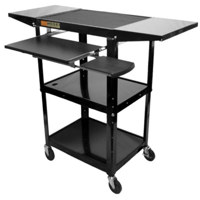 AmpliVox SN3370 Adjustable Height Metal Cart, Black