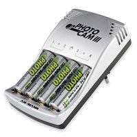 Ansmann Photocam III 4 Cell AA / AAA Charger &amp; Four 2400mah AA Nickel Metal Hydride (NiMh) Batteries. image