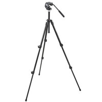 Manfrotto 190XDB 3 Section Black Aluminum Tripod with 128RC Micro Fluid Video Head, Maximum Height 62", Supports 8 lbs.