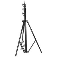 Bogen - Manfrotto 13' Master Lightstand, Air Damped with Castors, 4 Section, 5/8&quot; Stud with 1/4&quot; x 20 Tip, Black Anodized (#3363) image