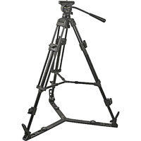 Bescor TH-660 Pro High Performance Video Tripod with Quick Release Fluid Head &amp; Spreaders, Supports 15 lbs image