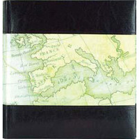 Burnes of Boston Bookcloth Map, Book Bound Album for 200 4x6" Photos, 2 per Page.
