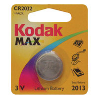 Kodak Max CR2032 Button Battery, 3.0 volt Lithium.