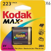Kodak CRP2 Batteries, 6.0 volt Lithium, Pack of Six, (223).