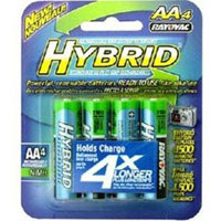 Rayovac Rechargeable Hybrid AA NiMH Batteries 4-Count Carded Pack (Pack of 2) image
