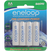 Sanyo New 1500 Eneloop AA Pre-Charged Rechargeable NiMH (1900 mAh) Batteries (8 Pack)- (HR-3UTGA)