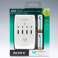 Sony Quick Charger with 4-2000 mAh AA (Pre-Charged) Rechargeable Ni-MH Batteries
