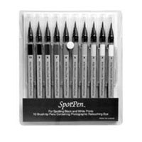 SpotPen Black &amp; White Print Retouching Pen Set, Set of 10 Pens from Light Gray to Dark Black image