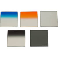 Cavision 3" x 3" 5 Glass Filter Set, 2mm Thick, Polarizer, Soft Mist Black, Graduated Neutral Density, Graduated Blue, Graduated Orange Filters