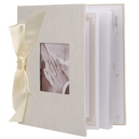 C.R. Gibson Ivory Silk Deluxe Mini Scrapbook, 40 Pages, Each Holds up to 5x7" Size Photos.