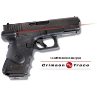 Crimson Trace Polymer Lasergrip Set with Rear Overmold Activation for the Glock G 19 Series Semi-Automatic Pistols.