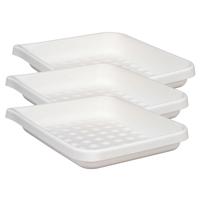 Cesco Plastic Print Developing Tray with Dimple Bottom, 8"x10"x3" Deep, Set of Three Trays.