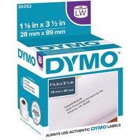 Dymo White Address Labels 1-1/8" x 3-1/2" - 350 Per Roll, 2 Rolls Per Box