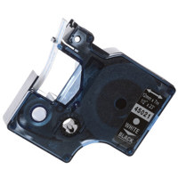 Dymo White Print/Black Tape, 1/2" X 23'