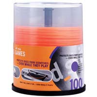 d-skin Protective Disc Skin, 100 Piece Bulk Pack, for DVD's, Music and Data CD's, &amp; Game Discs image
