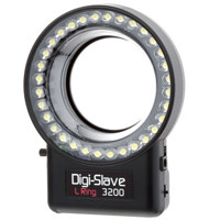 Digi-Slave L-Ring 3200, Powerful, Versatile LED Ring Light with Removable Diffuser, Continuous or Flash for Digital Macro Photography image