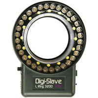 Digi-Slave L-Ring 3200, Powerful, Versatile LED Ring Light with UV LED Light, Focusing Light, & Removable Diffuser - Continuous or Flash for Digital Macro Photography