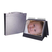 Florence Display Easel Plus, Multi-ring Portfolio Folds Back into an Easel, with 10 Super Clear Archival Page Protectors, 8.5x11", Color: Black