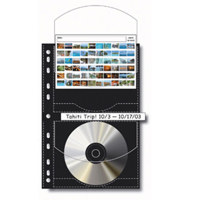 Print File CD / DVD Archival Storage Page Holds Two Discs per Side, Four Discs Total per Page,or 4x6 index cards, pack of 25 pages
