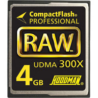 Hoodman RAW 4 GB, 300x High Speed UDMA Compact Flash Memory Card, Supports up to 45MB per-second Transfers image