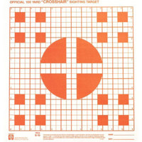 Hoppe's Red Fluorescent 100 Yard "Crosshair" Sighting in Targets, 1" Squares with 5 Tragets per Sheet, Pack of Twenty