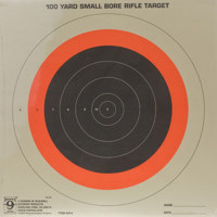 Hoppe's Red Fluorescent 100 Yard &quot;Small Bore&quot; Sighting in Targets, Single Bull, Pack of Twenty image