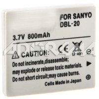 Adorama Replacement Battery for the Sanyo DBL20 Digital Camera Battery, 3.7V 800mAh