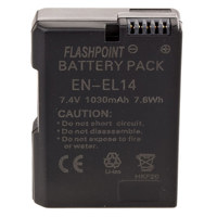 Flashpoint Replacement Rechargeable Lithium-ion Battery for Nikon EN-EL14 950mAh 7.4 volts image