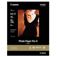 Canon Pro II Super High Gloss Photo Inkjet Paper, 9.6 mil., 8.5x11", 20 Sheets.