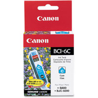 Canon BCI-6C Cyan Ink Cartridge for Many S & I Series 6 Color Inkjet Printers.