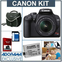 Canon EOS Rebel XS Digital SLR Camera / Lens Kit Black with EF-S 18-55mm f/3.5-5.6 IS Lens, 4 GB SD Memory Card, Spare LP-E5 Lithium-Ion Rechargeable Battery. Slinger Camera Bag, Professor Kobre's Lightscoop
