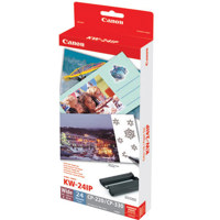 Canon Color Ribbon / Paper Set KW-24IP for CP Dye Sub Printers (24 Sheets of 4" x 8" size paper with Ink).