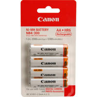 Canon NB4-300 AA Rechargeable Batteries, Nickel Metal Hydride, Pack of Four. image