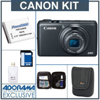 Canon PowerShot S90 IS, Digital Camera Kit, with 8GB SD Memory Card, Spare NB-6L Type Lithium-ion Battery, Camera Case, Professional Lens Cleaning Kit, USB 2.0 SD Card Reader
