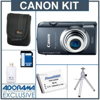 Canon PowerShot SD3500 IS Digital ELPH Camera Kit,- Black - with 8GB SD Memory Card, Camera Case, Spare NB-6L Type Lithium-ion Battery, Table Top Tripod, USB 2.0 SD Card Reader