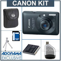 Canon PowerShot SD780 IS Digital ELPH Camera Kit,- Black - Refurbished - with 8GB SD Memory Card, Spare NB-4L Type Lithium-ion Battery, Lowepro Slider 30 Camera Pouch, Table Top Tripod, USB 2.0 SD Card Reader