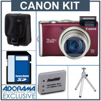 Canon Powershot Sx200 Is Dig Cam Kit,red W/4 Gb Sd Card