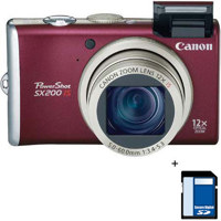 Canon Powershot Sx200 Is Dgital Cam Kit,rd/8gb Mem Card