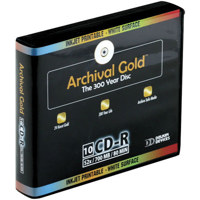 Delkin CD-R Archival Gold Scratch Armor, 700mb, 80 Minute, with Hard Case Binder and Sleeves - 10 Pack
