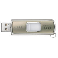SanDisk 4 GB Ultra Cruzer Titanium with U3 Technology, USB Flash Drive Storage Device, Enhanced for Windows ReadyBoost image