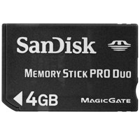 SanDisk 4GB Memory Stick Pro Duo Memory Card.
