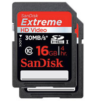 2-pack SanDisk 16GB Extreme Secure Digital High Capacity (SDHC) Memory Card $56.98