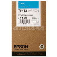 Epson Cyan UltraChrome Ink Cartridge for the Stylus Pro 4000, 7600 and 9600 Inkjet Printers, 110ml. image